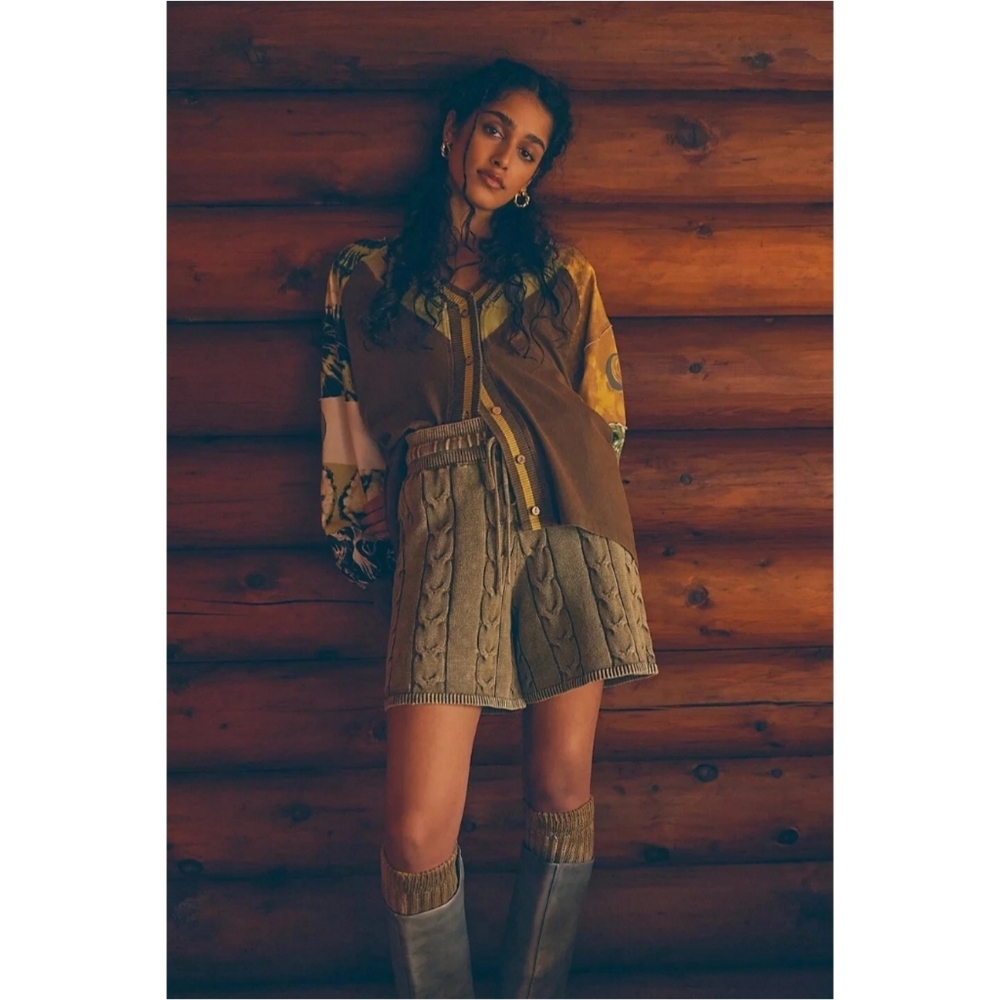 We The Free × Free People Marley Patchwork Henley Tee